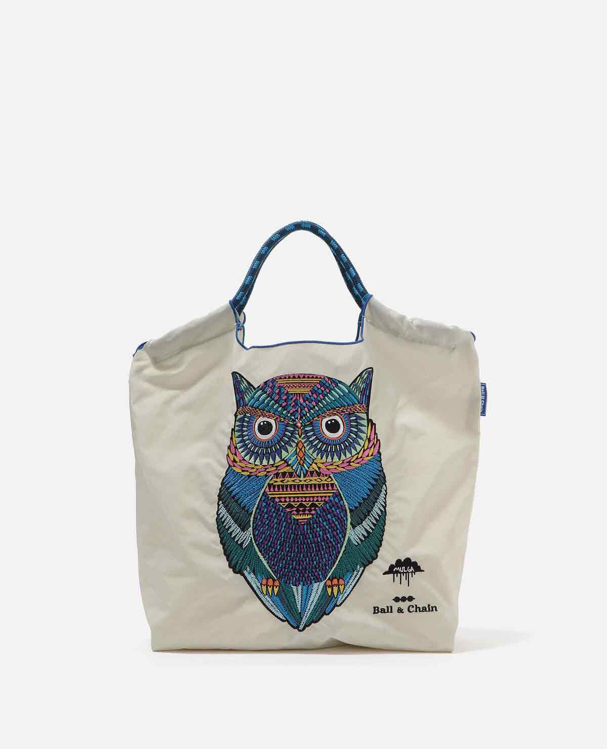 エコバッグ MULGA OWL モルガ ふくろう Mサイズ グレー エコバッグ MULGA OWL モルガ ふくろう Mサイズ グレー