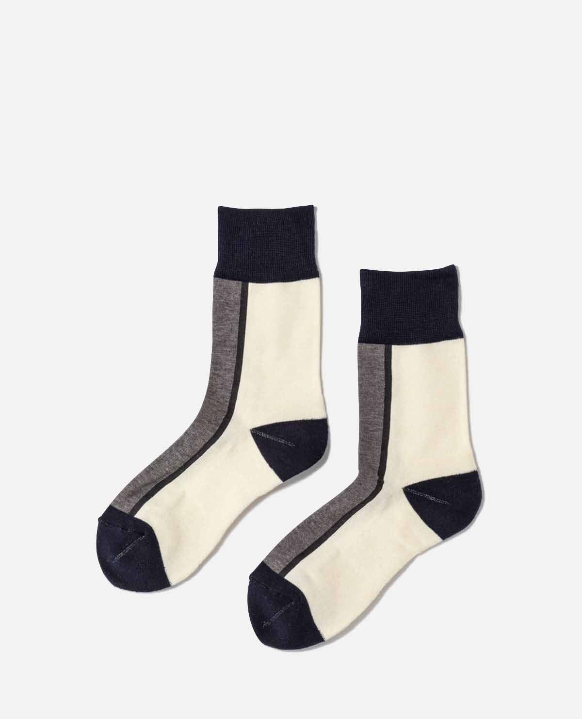 靴下　アイボリー　ネイビー　単品