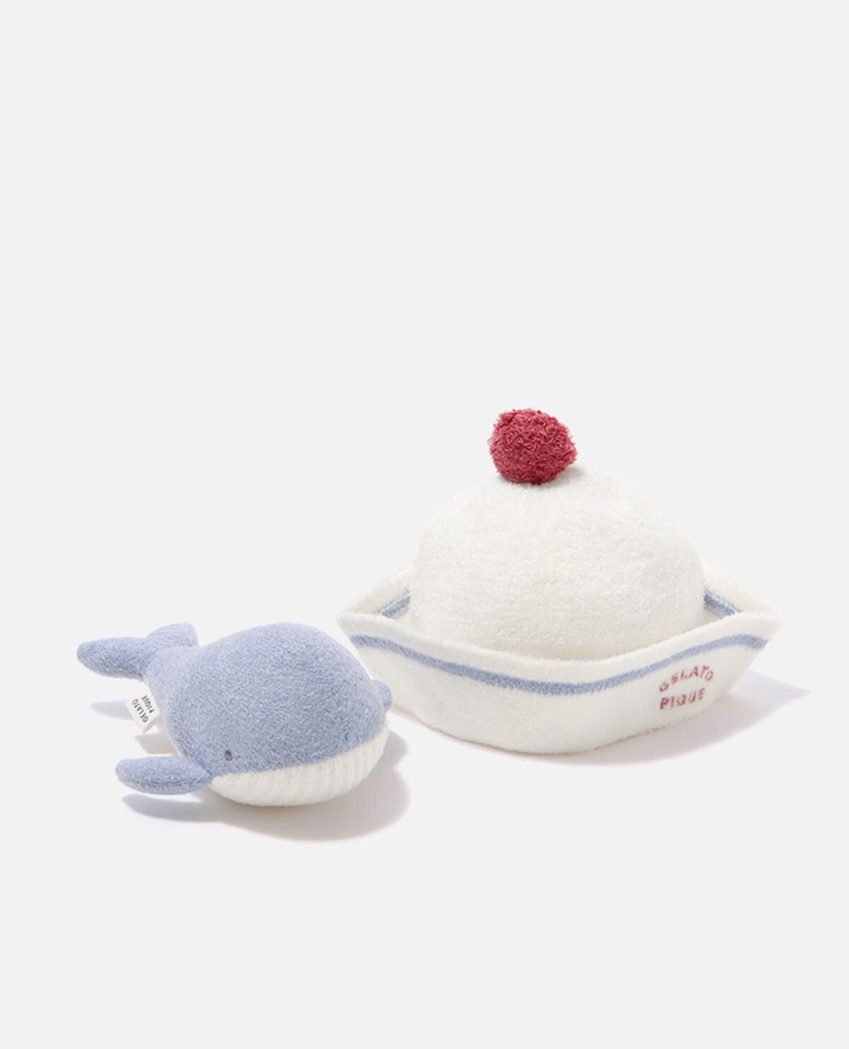 マリン キャップ くじら ラトル セット|ジェラートピケ マリン キャップ くじら ラトル セット|ジェラートピケ