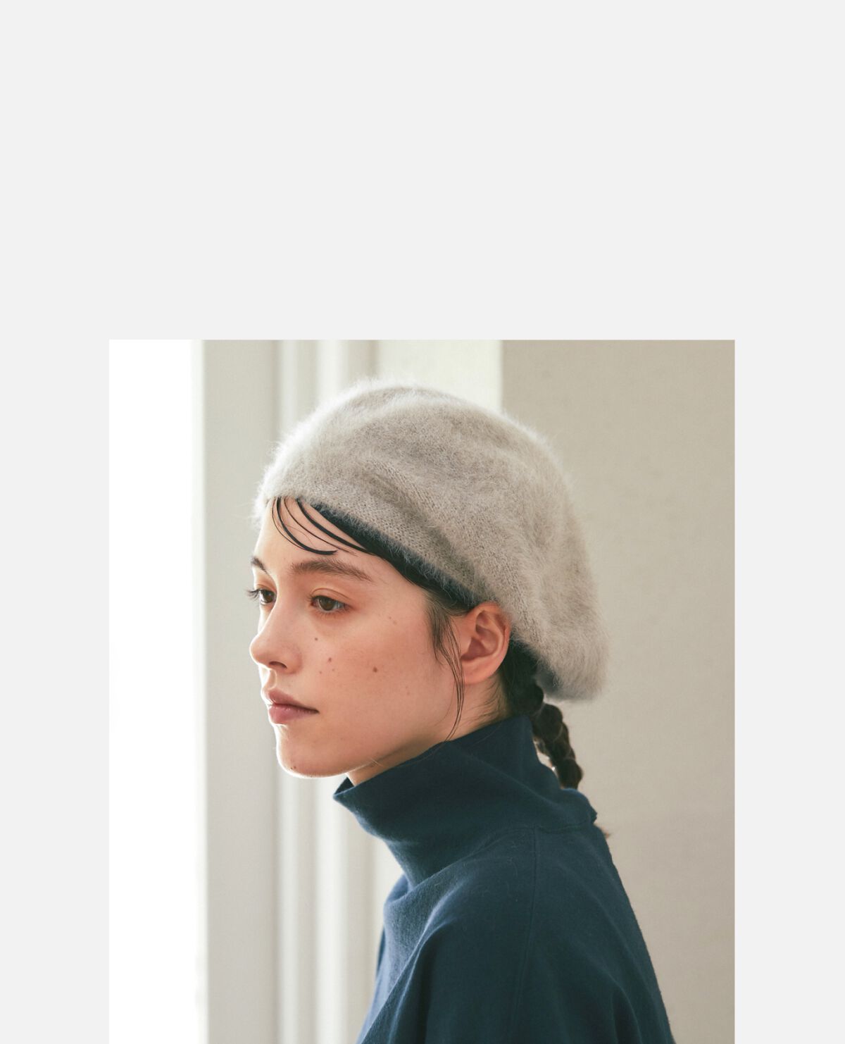 ナチュラル ベーシック フォックス カシミヤ ニット ベレー帽 ナチュラル ベーシック フォックス カシミヤ ニット ベレー帽