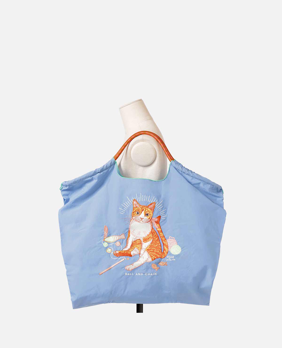 エコバッグ ディー BABY CAT 猫 ネコ Lサイズ ブルー エコバッグ ディー BABY CAT 猫 ネコ Lサイズ ブルー