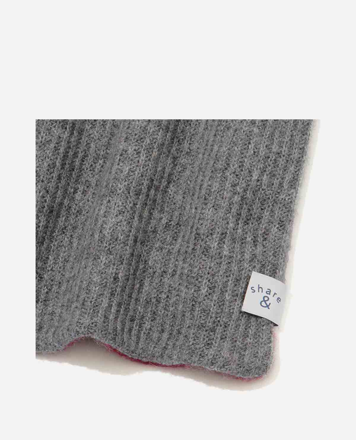 ウール カシミヤ リバーシブル ニットマフラー ワイン ウール カシミヤ リバーシブル ニットマフラー ワイン