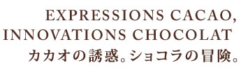 EXPRESSIONS CACAO,INNOVATIONS CHOCOLAT カカオの誘惑。ショコラの冒険。